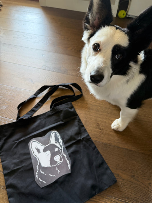 Handlenett med trykk av egen hund (opptil 3 hunder)