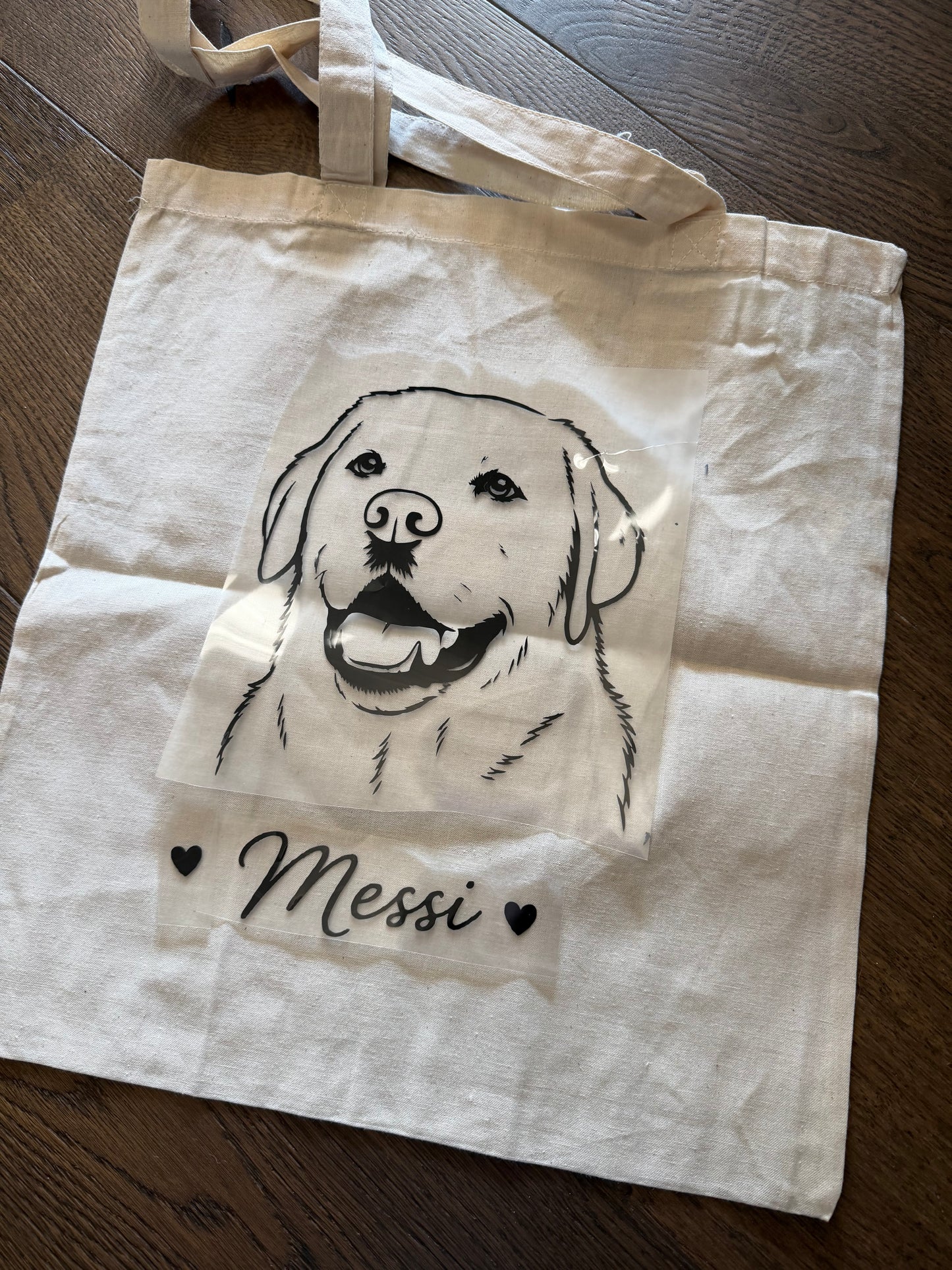 Handlenett med trykk av egen hund (opptil 3 hunder)